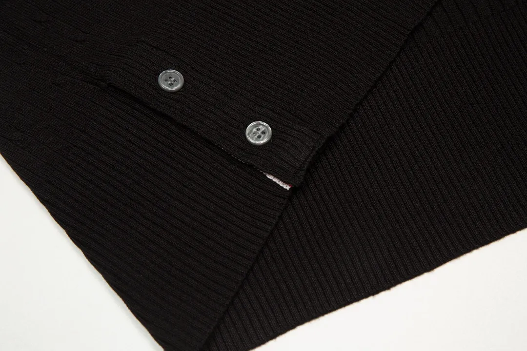 Thom Browne ➡️ POLO ， Retro Same Style Versatile : Black Size：M-3XL